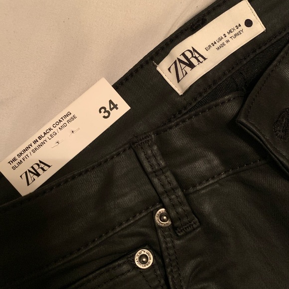 Zara leather jeans